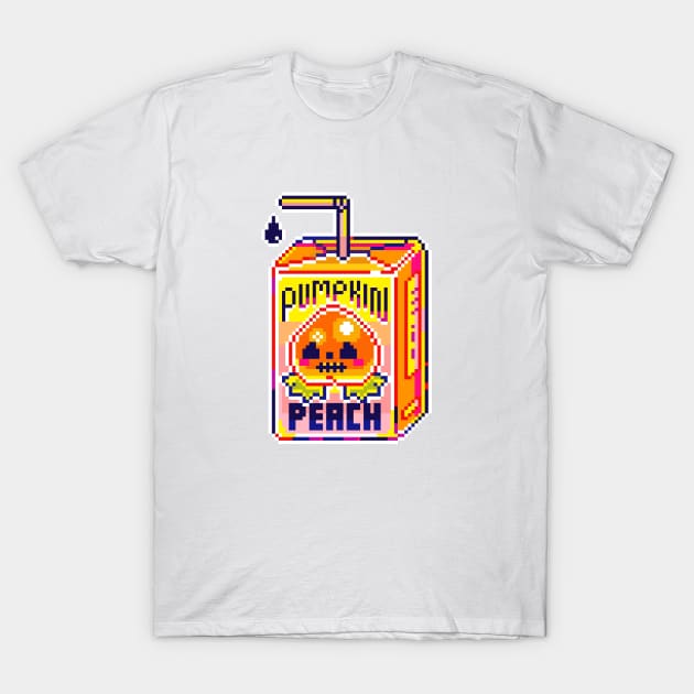 pixel pumpkin peach juice T-Shirt by pixelins